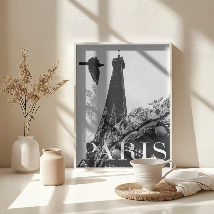 Paris Dove Framed Art Modern Wall Decor