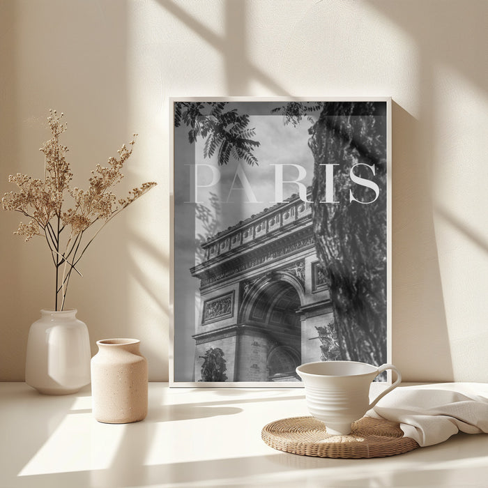 Paris Text 7 Framed Art Modern Wall Decor