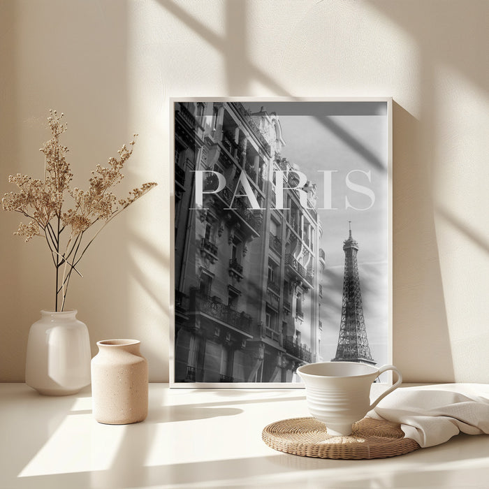 Paris Text 3 Framed Art Modern Wall Decor