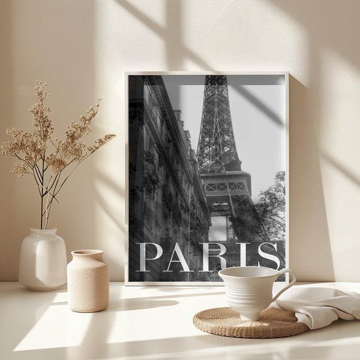 Paris Text 1 Framed Art Modern Wall Decor