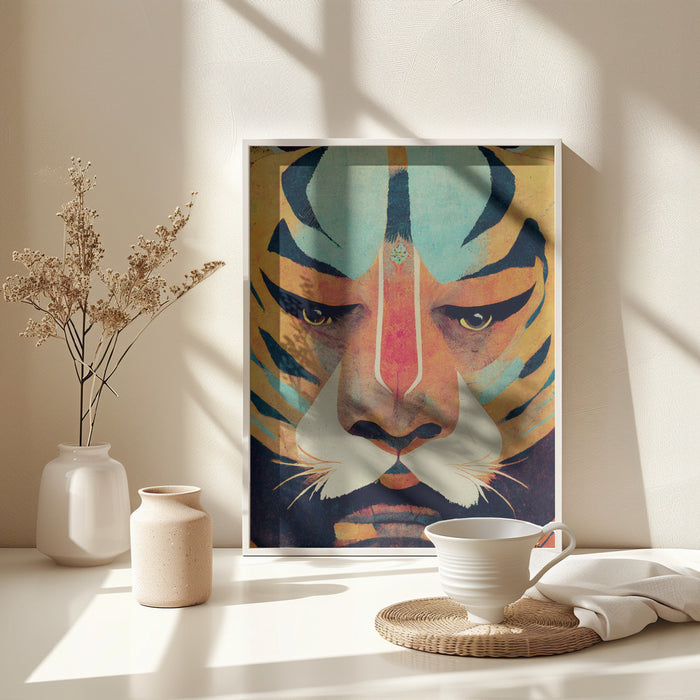 Strong Tiger Framed Art Modern Wall Decor