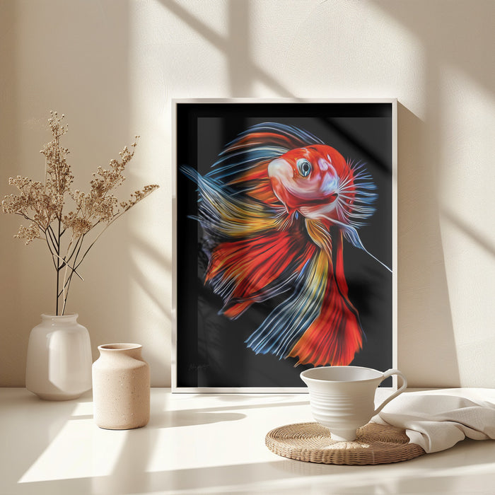 Colorful Fish Framed Art Wall Decor