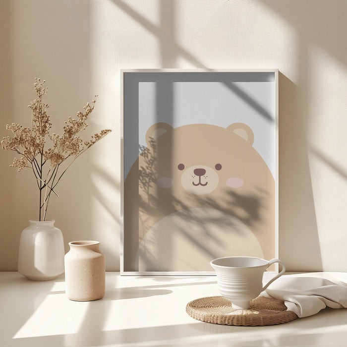 Cute Bear Framed Art Modern Wall Decor