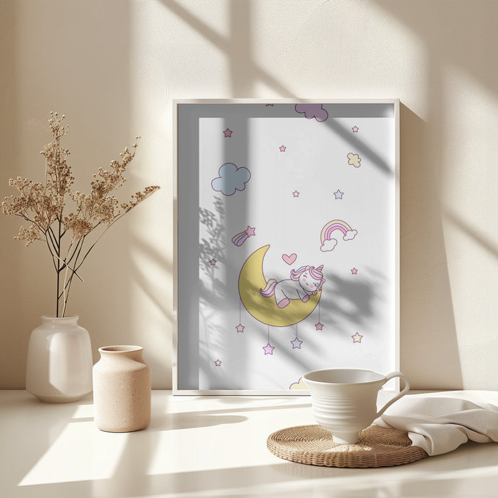 Little Unicorn Framed Art Modern Wall Decor