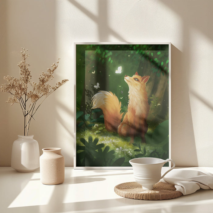 Dreamy Fox Framed Art Modern Wall Decor