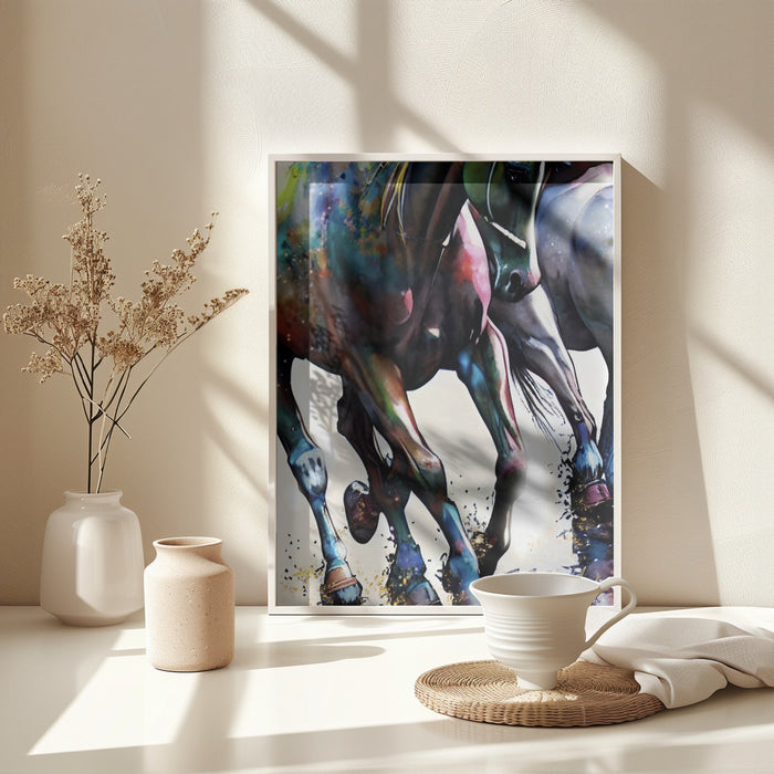 Galloping Framed Art Modern Wall Decor