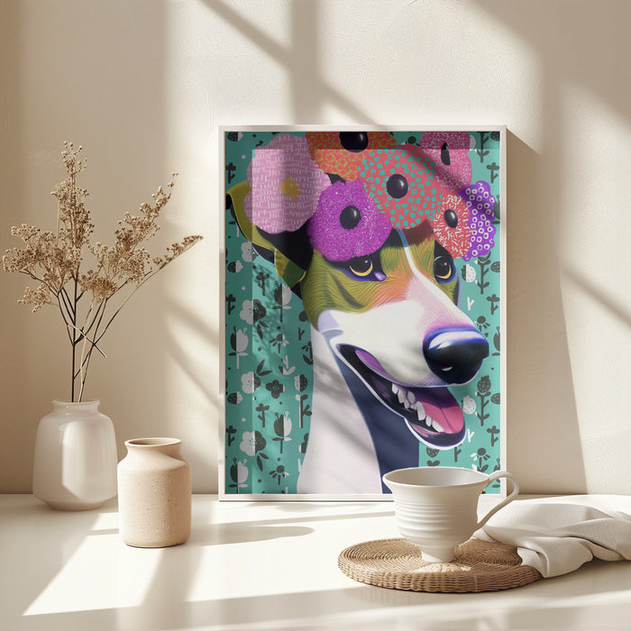 Gorgeous Greyhound Framed Art Modern Wall Decor