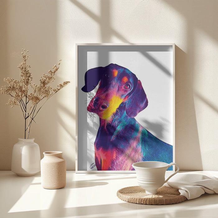 Finn Dog Framed Art Modern Wall Decor