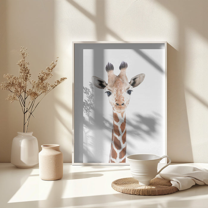 Baby Giraffe Framed Art Wall Decor