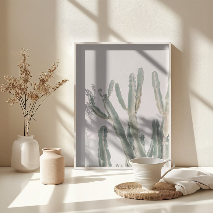 Sunrise Cactus Framed Art Modern Wall Decor