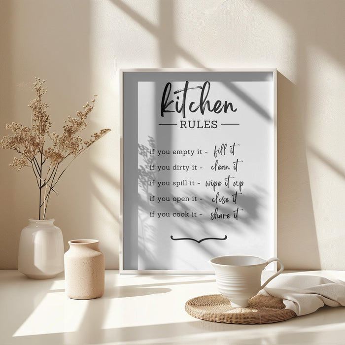 Kitchen Rules Framed Art Wall Decor