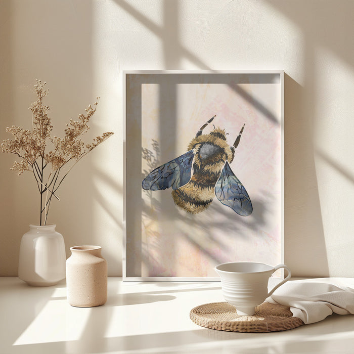 Rustic bee Framed Art Modern Wall Decor