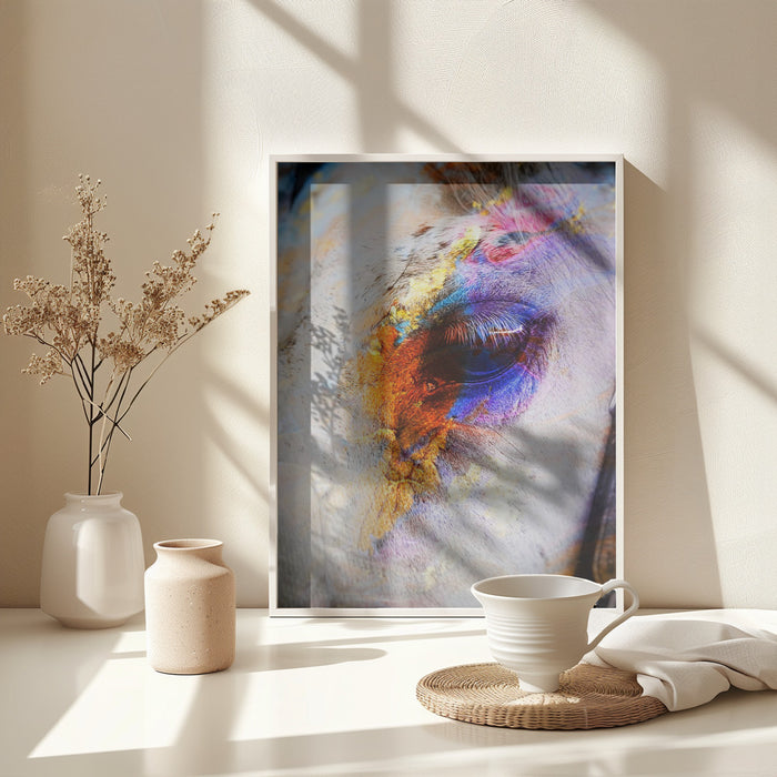 Painted Horse Framed Art Modern Wall Decor