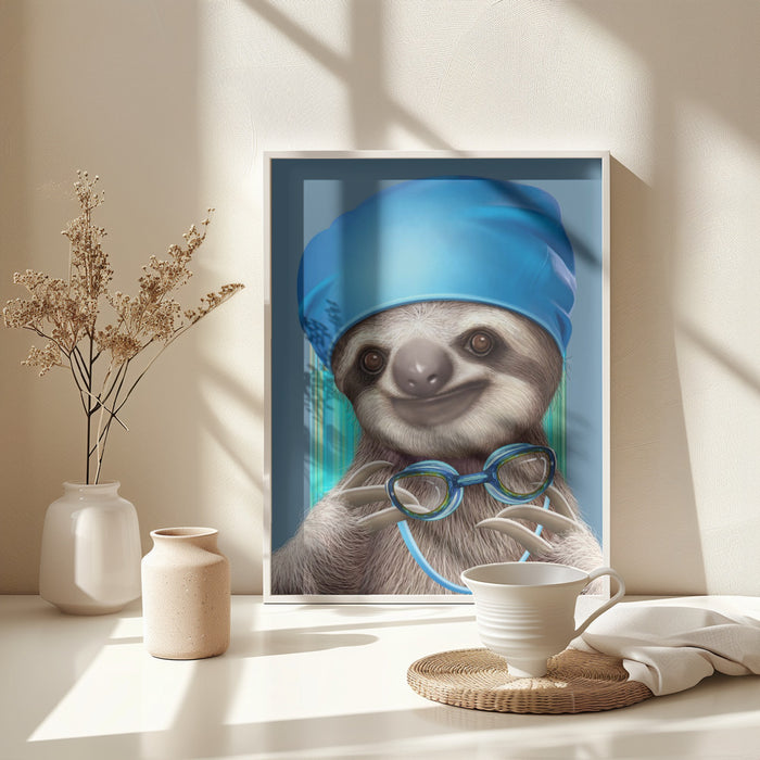 SLOTH WITH GOGGLES Framed Art Wall Decor