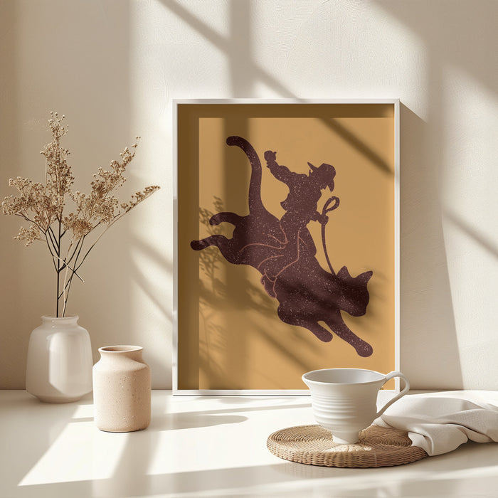 RODEO CAT Framed Art Modern Wall Decor