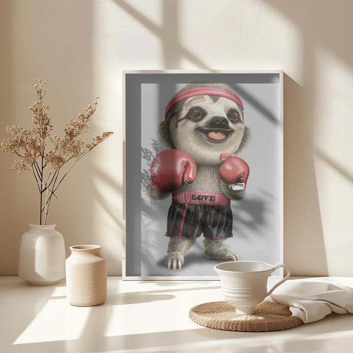 the boxing sloth Framed Art Wall Decor