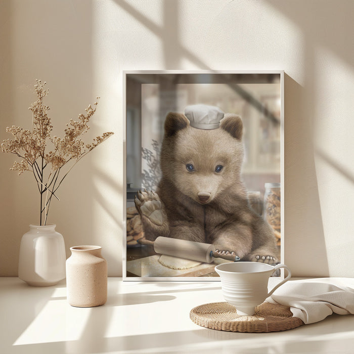 bear baking Framed Art Modern Wall Decor