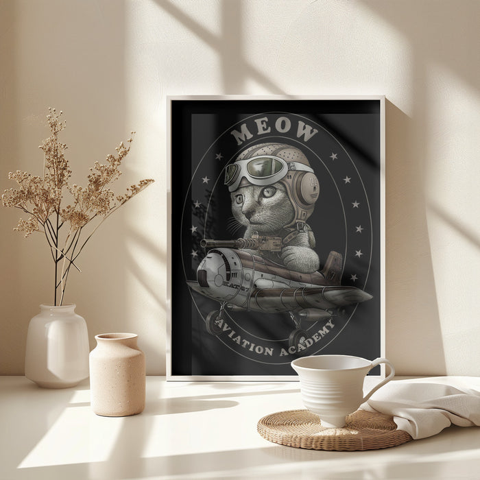 meow academy Framed Art Modern Wall Decor