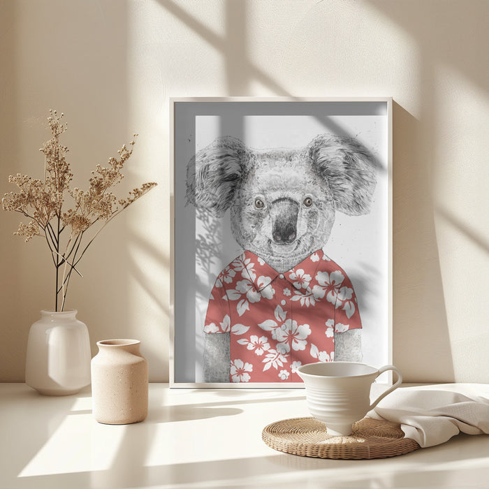 Summer koala (red) Framed Art Wall Decor