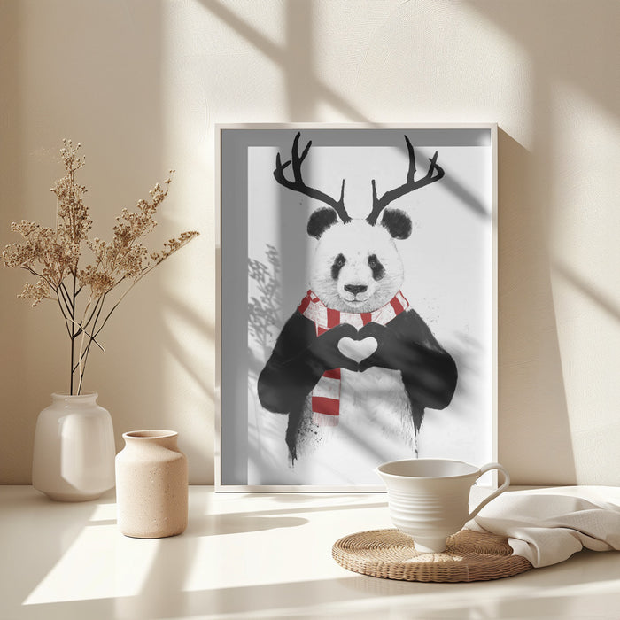 Xmas panda Framed Art Wall Decor