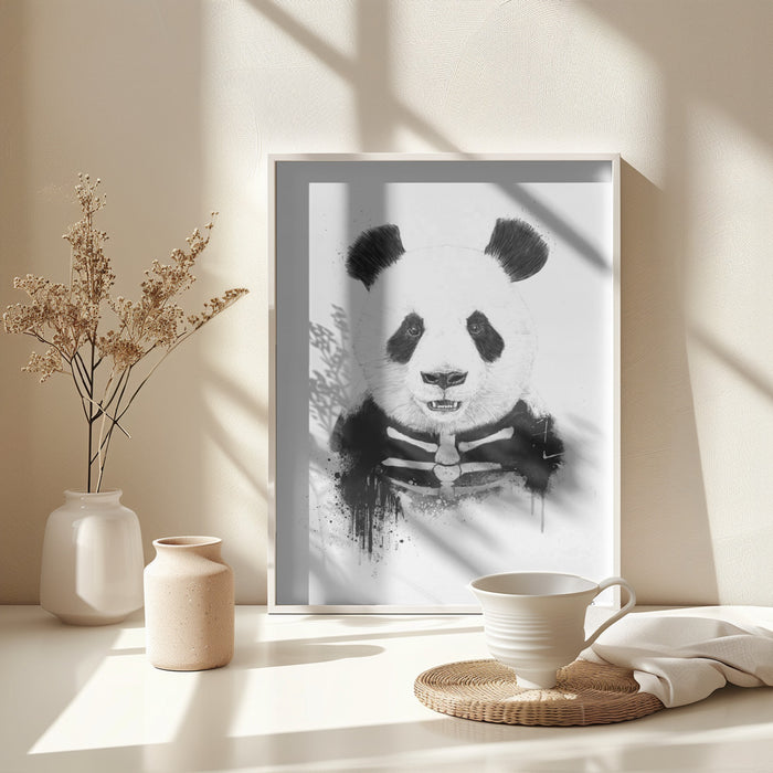 Zombie Panda Framed Art Modern Wall Decor