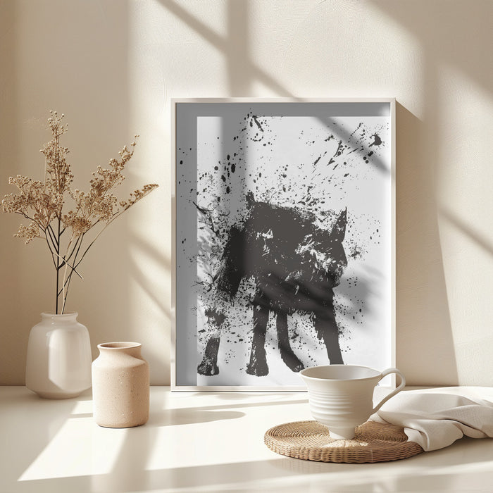 Wet dog Framed Art Modern Wall Decor