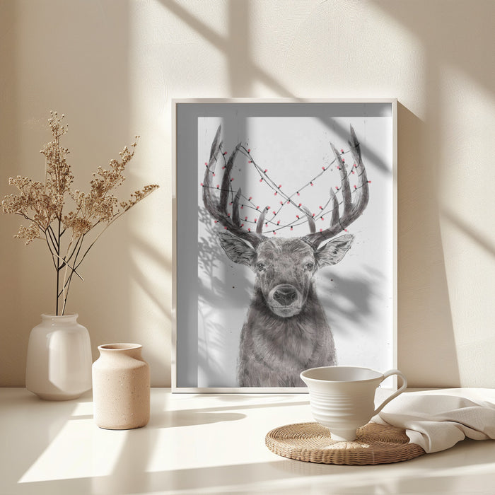 Xmas deer Framed Art Modern Wall Decor