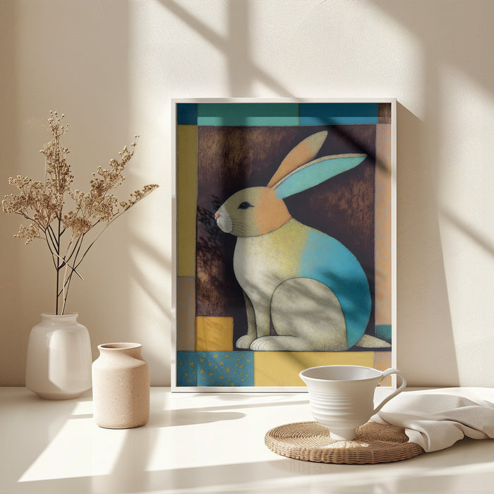 Bunny In The Box Framed Art Modern Wall Decor