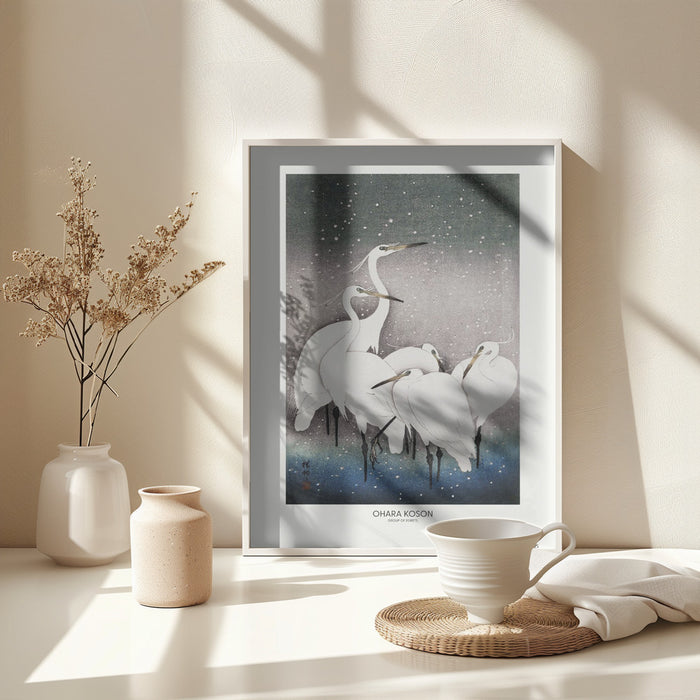 Group Of Egrets Framed Art Wall Decor