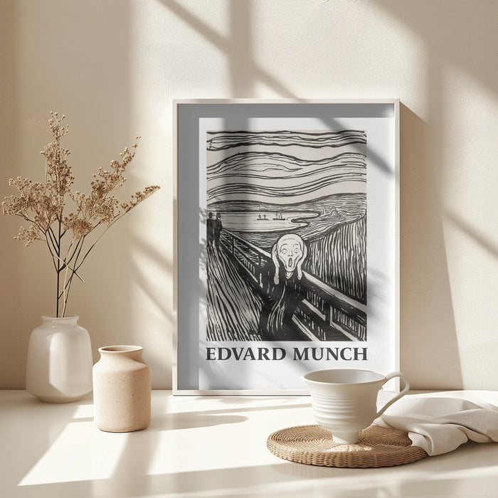 Skriet- The Scream - Monochrome Version Framed Art Modern Wall Decor