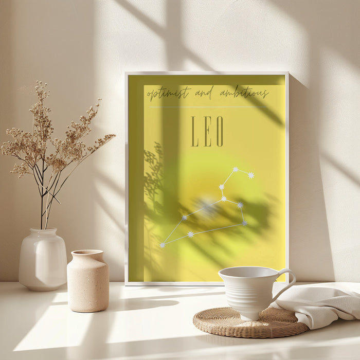 Leo Zodiac Print Art Framed Art Modern Wall Decor