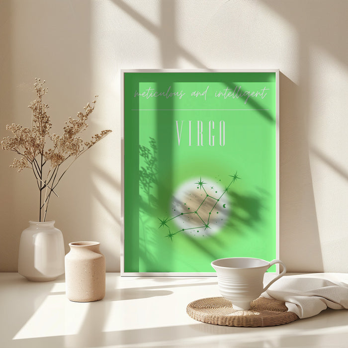 Virgo Zodiac Print Art Framed Art Modern Wall Decor