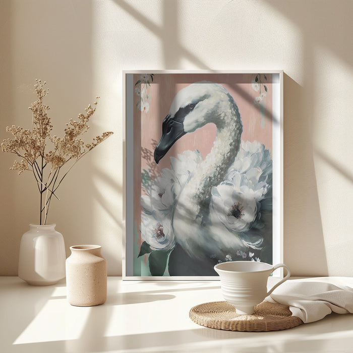 The Swan Framed Art Modern Wall Decor