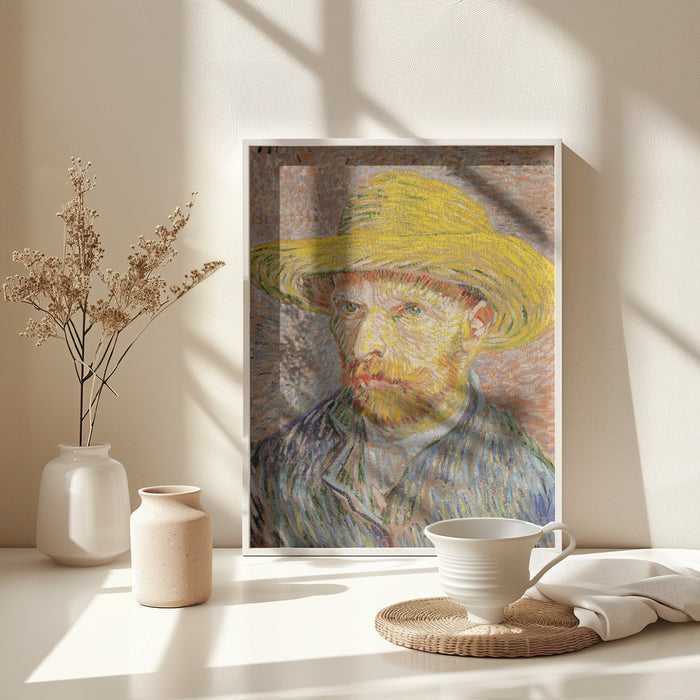 Self Portrait With Straw Hat Framed Art Wall Decor