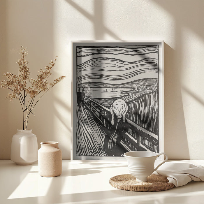 Skriet - The Scream - Mono Framed Art Wall Decor