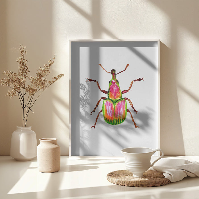 Apricot weevil or Epirhynchites auratus Framed Art Wall Decor