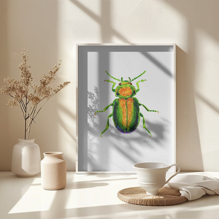 Tansy beetle or Chrysolina graminis Framed Art Modern Wall Decor