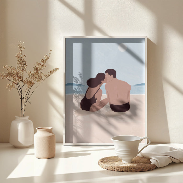 First Kiss Framed Art Modern Wall Decor