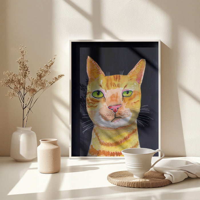 Ginger Cat Framed Art Wall Decor