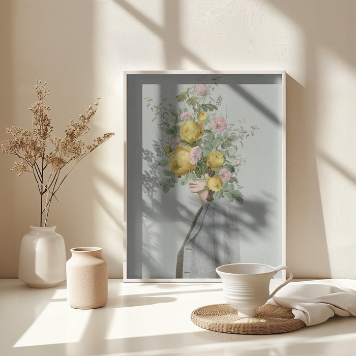 Yellow bouquet Framed Art Wall Decor