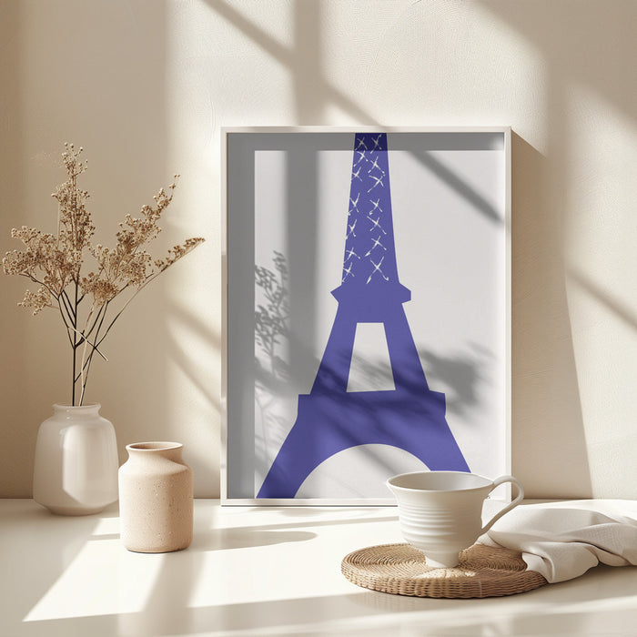 Eiffel Bleu Framed Art Wall Decor