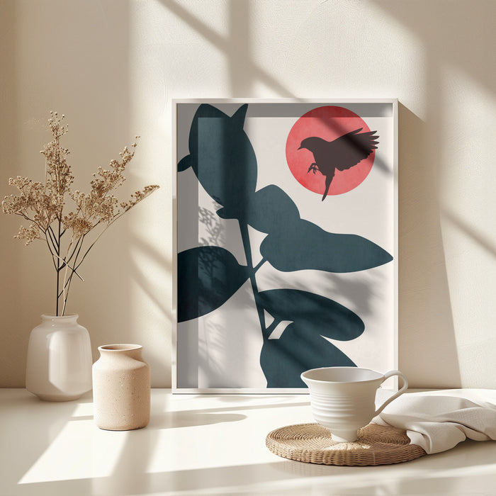 Japanese Bird Framed Art Wall Decor