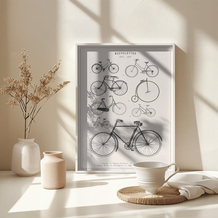 Bicyclettes Framed Art Modern Wall Decor