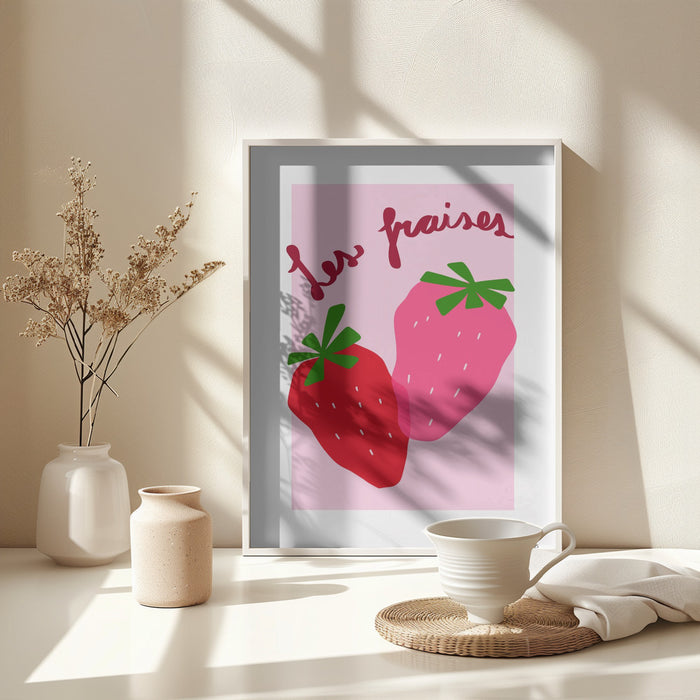 Les Fraises Framed Art Modern Wall Decor