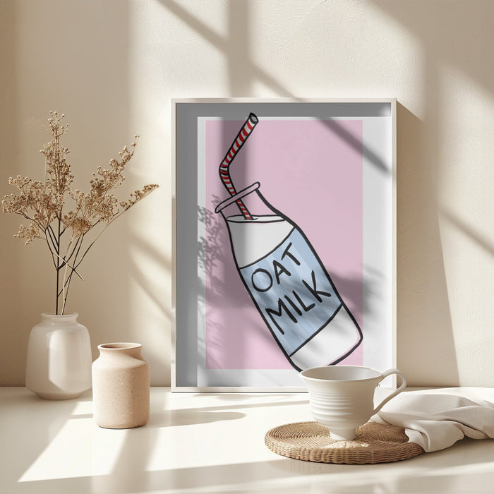 Oat Milk Framed Art Wall Decor