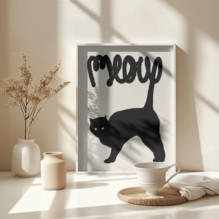 Meow Framed Art Modern Wall Decor