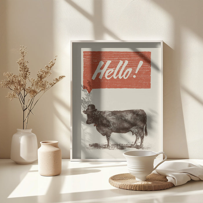 Hello Framed Art Wall Decor