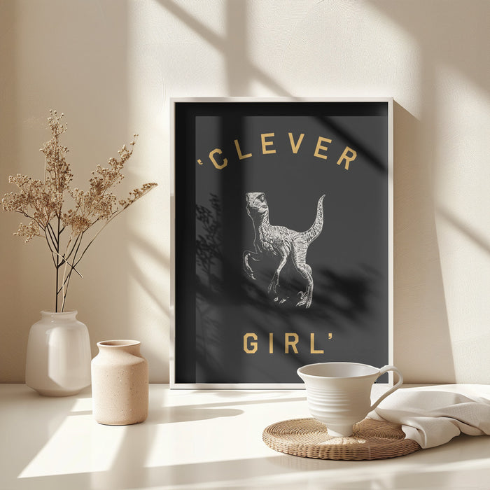 Clever Girl   Dark Print Framed Art Modern Wall Decor