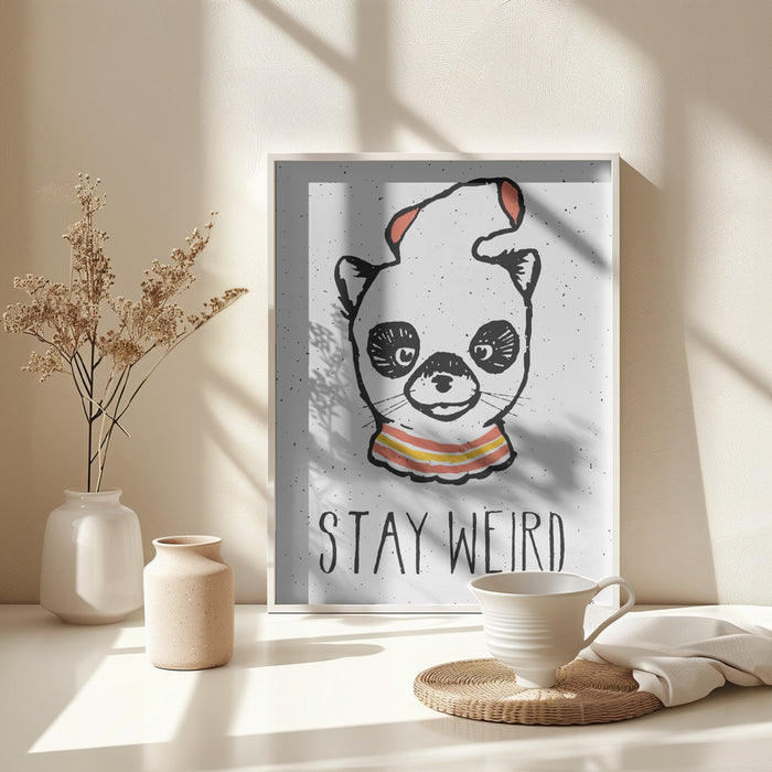 Stay Weird Framed Art Modern Wall Decor