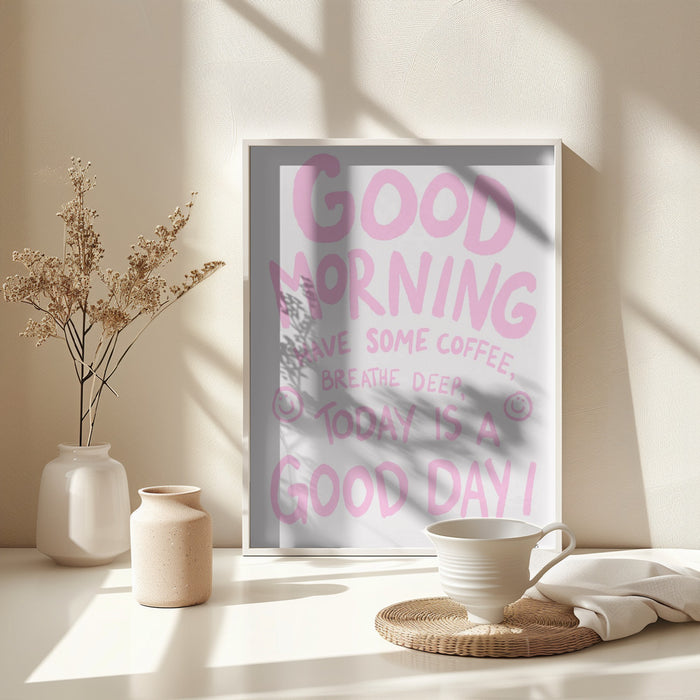 Good Morning Framed Art Modern Wall Decor